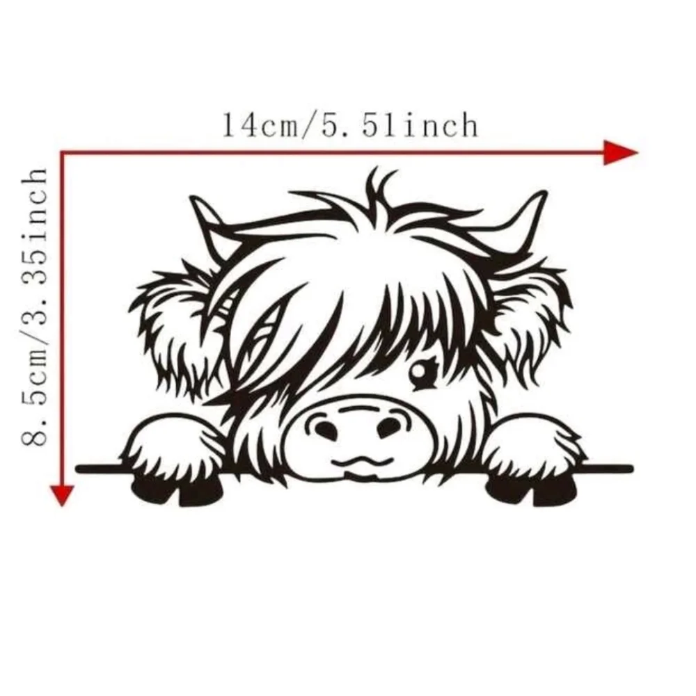 Peeking Farm Cow Animal Vinyl Graphic‎ Auto Wall Car Laptop Decal Animal Sticker